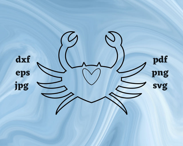 Crab Heart SVG Cut File SVG Northern Light SVG 