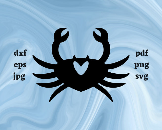 Crab Heart SVG Cut File SVG Northern Light SVG 