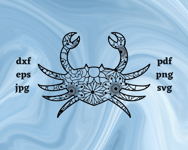 Crab Mandala SVG Cut File SVG Northern Light SVG 