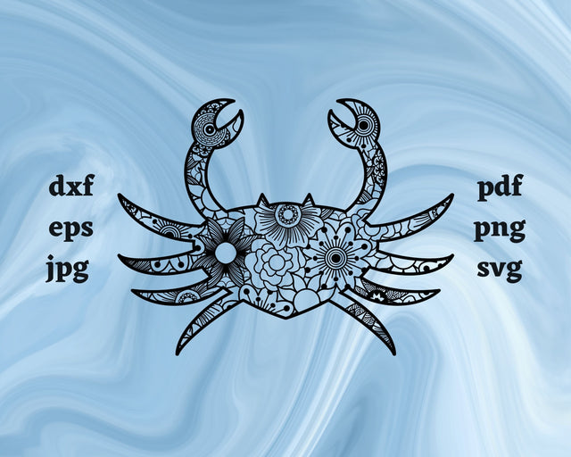 Crab Mandala SVG Cut File SVG Northern Light SVG 
