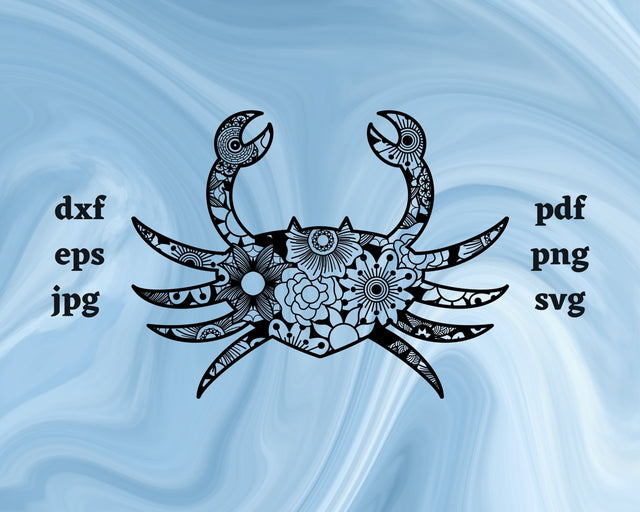 Crab Mandala SVG Cut File SVG Northern Light SVG 