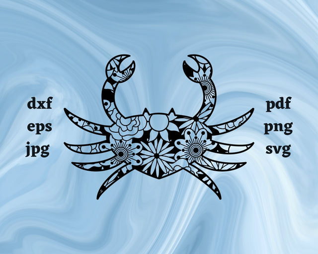 Crab Mandala SVG Cut File SVG Northern Light SVG 