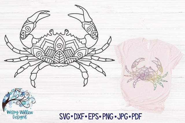 Crab Mandala SVG SVG Wispy Willow Designs 