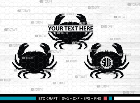 Crab Monogram, Crab Silhouette, Crab SVG, Ocean Crab Svg, Maryland Crab Svg, Crab Legs Svg, SB00244 SVG ETC Craft 