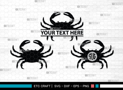 Crab Monogram, Crab Silhouette, Crab SVG, Ocean Crab Svg, Maryland Crab Svg, Crab Legs Svg, SB00244 SVG ETC Craft 