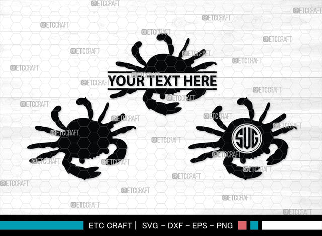 Crab Monogram, Crab Silhouette, Crab SVG, Ocean Crab Svg, Maryland Crab Svg, Crab Legs Svg, SB00244 SVG ETC Craft 