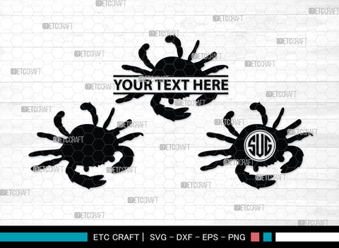 Crab Monogram, Crab Silhouette, Crab SVG, Ocean Crab Svg, Maryland Crab Svg, Crab Legs Svg, SB00244 SVG ETC Craft 