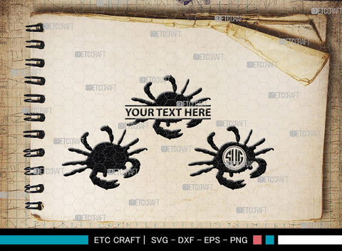 Crab Monogram, Crab Silhouette, Crab SVG, Ocean Crab Svg, Maryland Crab Svg, Crab Legs Svg, SB00244 SVG ETC Craft 