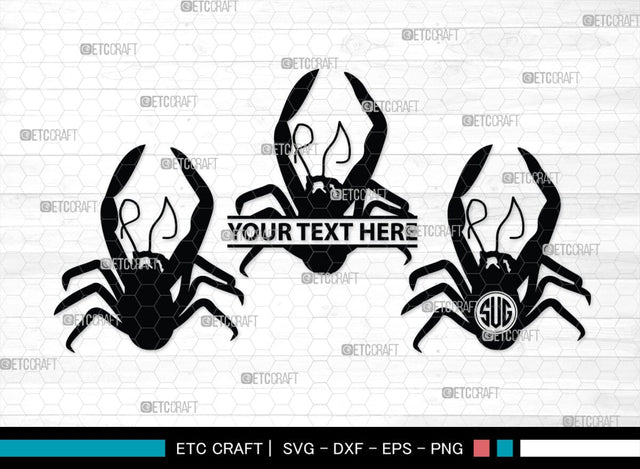 Crab Monogram, Crab Silhouette, Crab SVG, Ocean Crab Svg, Maryland Crab Svg, Crab Legs Svg, SB00244 SVG ETC Craft 