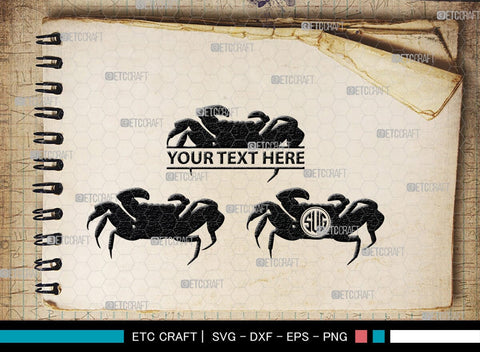Crab Monogram, Crab Silhouette, Crab SVG, Ocean Crab Svg, Maryland Crab Svg, Crab Legs Svg, SB00244 SVG ETC Craft 