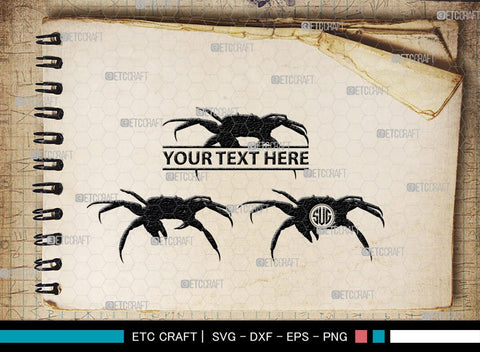 Crab Monogram, Crab Silhouette, Crab SVG, Ocean Crab Svg, Maryland Crab Svg, Crab Legs Svg, SB00244 SVG ETC Craft 