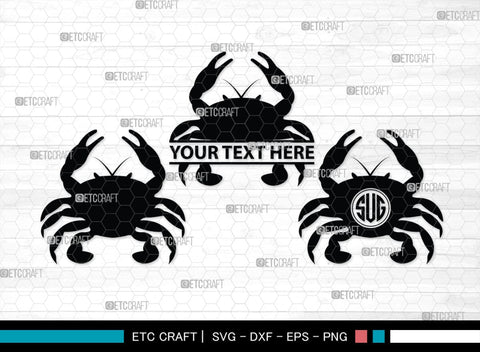 Crab Monogram, Crab Silhouette, Crab SVG, Ocean Crab Svg, Maryland Crab Svg, Crab Legs Svg, SB00244 SVG ETC Craft 