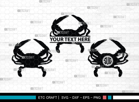 Crab Monogram, Crab Silhouette, Crab SVG, Ocean Crab Svg, Maryland Crab Svg, Crab Legs Svg, SB00244 SVG ETC Craft 