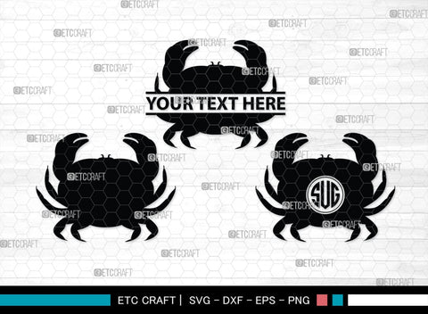 Crab Monogram, Crab Silhouette, Crab SVG, Ocean Crab Svg, Maryland Crab Svg, Crab Legs Svg, SB00244 SVG ETC Craft 