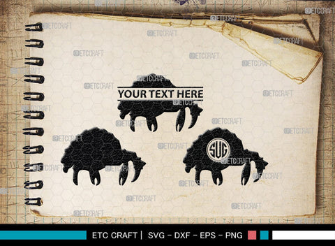 Crab Monogram, Crab Silhouette, Crab SVG, Ocean Crab Svg, Maryland Crab Svg, Crab Legs Svg, SB00244 SVG ETC Craft 