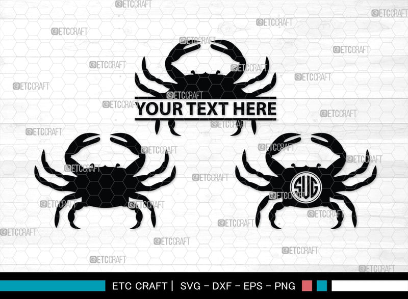 Crab Monogram, Crab Silhouette, Crab SVG, Ocean Crab Svg, Maryland Crab Svg, Crab Legs Svg, SB00244 SVG ETC Craft 