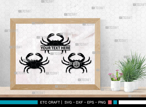 Crab Monogram, Crab Silhouette, Crab SVG, Ocean Crab Svg, Maryland Crab Svg, Crab Legs Svg, SB00244 SVG ETC Craft 