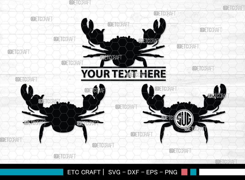 Crab Monogram, Crab Silhouette, Crab SVG, Ocean Crab Svg, Maryland Crab Svg, Crab Legs Svg, SB00244 SVG ETC Craft 