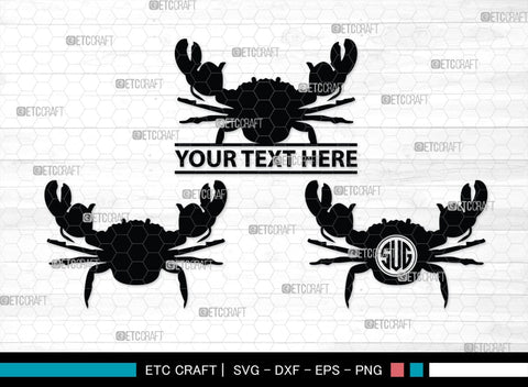 Crab Monogram, Crab Silhouette, Crab SVG, Ocean Crab Svg, Maryland Crab Svg, Crab Legs Svg, SB00244 SVG ETC Craft 