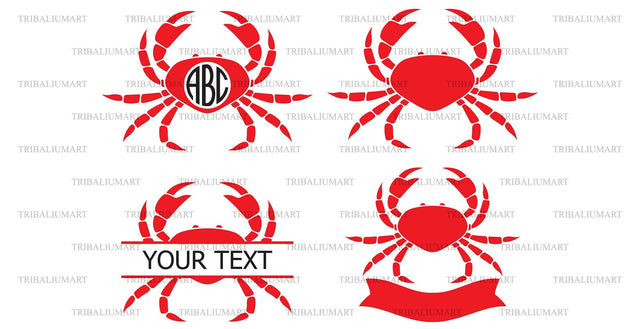 Crab monogram design SVG TribaliumArtSF 