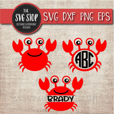 Crab Monogram Frames - Summer Svg SVG The SVG Stop