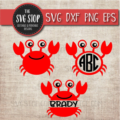 Crab Monogram Frames - Summer Svg SVG The SVG Stop 