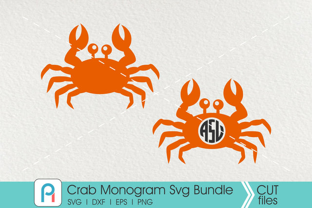 Crab Monogram Svg, Crab Svg, Crab Clip Art, Crab Vector SVG Pinoyart Kreatib 