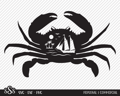 Crab Ocean Scene | Outdoor SVG SVG Texas Southern Cuts 