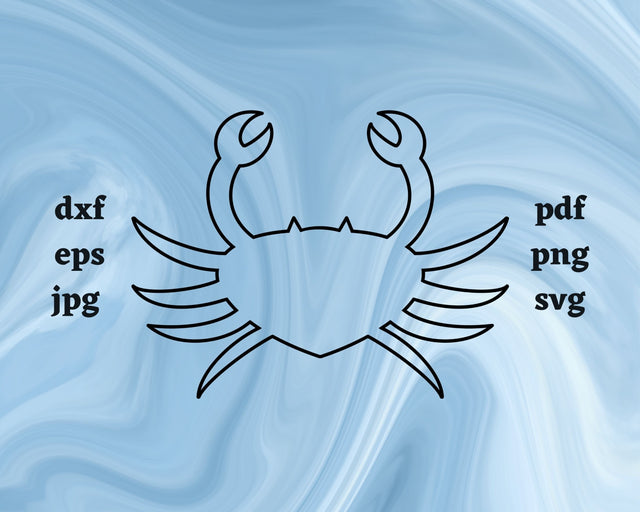 Crab Outline SVG Cut File SVG Northern Light SVG 