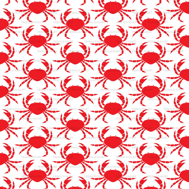 Crab pattern background SVG TribaliumArtSF 