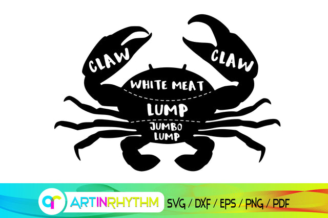 crab svg, meat chart, butcher svg, butcher meat cuts SVG Artinrhythm shop 
