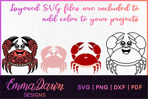Crab SVG SVG Emma Dawn Designs 