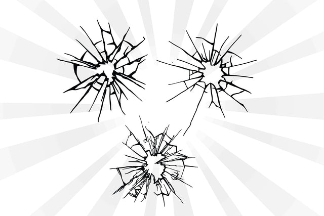 Crack Mirror Set Vector SVG Johan Ru designs 