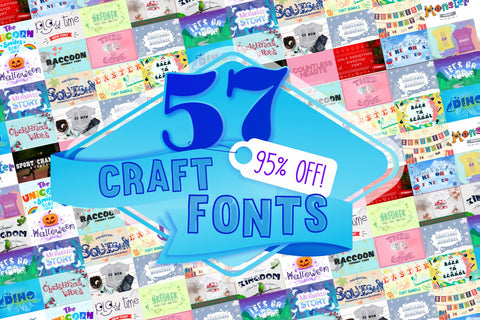Craft Fonts Bundle with 57 Fonts for Cricut & Silhouette Font Feya's Fonts and Crafts 