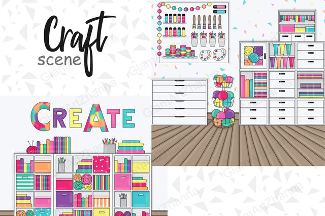 Craft Scene | Home Workplace Interior SVG GlamArtZhanna 
