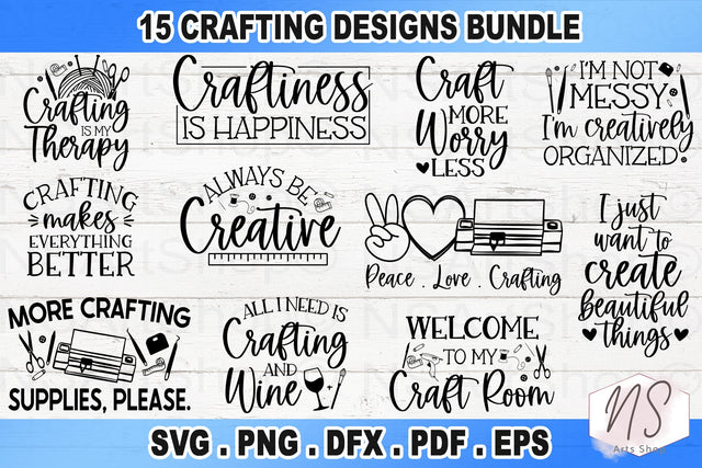 Crafter SVG Bundle, I Love Crafting Bundle SVG, Crafting SVG Bundle, Crafting Cut File, SVG file, dxf, eps, png, Crafters svg, Funny, Silhouette, Cricut, Digital File SVG NS Arts Shop 