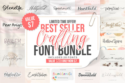 Crafting Fonts Bundle with 20 Fonts | LIMITED TIME OFFER! Font Qwrtype Foundry 