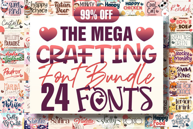Crafty Font Bundle - 24 Unique Font Font Letterena Studios 