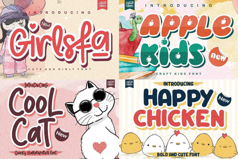 Crafty Font Bundle - 24 Unique Font Font Letterena Studios 