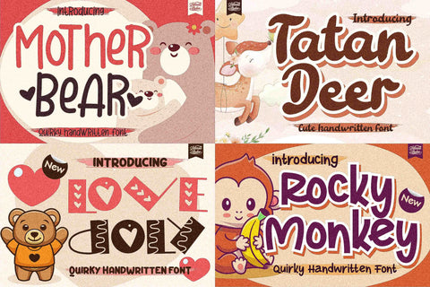 Crafty Font Bundle - 24 Unique Font Font Letterena Studios 