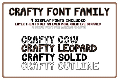 Crafty Font Family - 4 Display fonts included Font Dez Custom Creations 