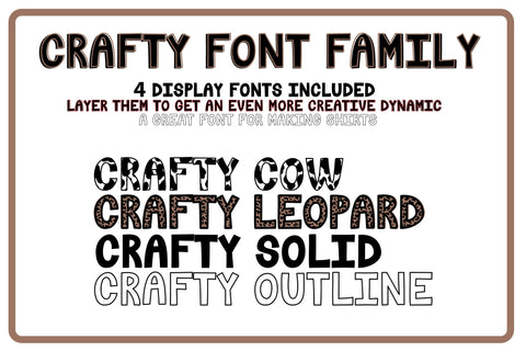 Crafty Font Family - 4 Display fonts included Font Dez Custom Creations 