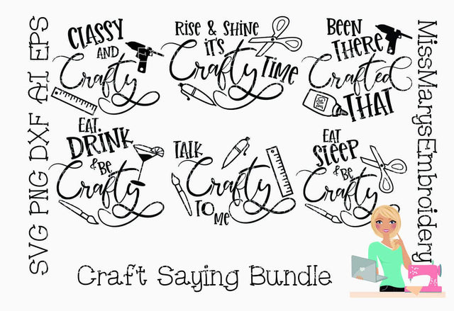 Crafty Saying Bundle SVG MissMarysEmbroidery 
