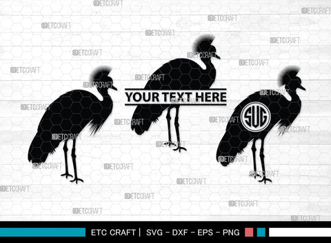 Crane Bird Monogram, Crane Bird Silhouette, Flying Bird SVG, Sitting Bird Svg, Bird Svg, Crane Flying Svg, SB00245 SVG ETC Craft 