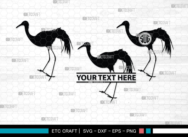 Crane Bird Monogram, Crane Bird Silhouette, Flying Bird SVG, Sitting Bird Svg, Bird Svg, Crane Flying Svg, SB00245 SVG ETC Craft 