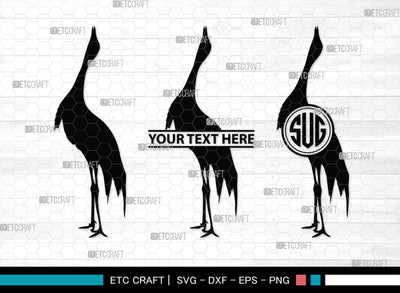 Crane Bird Monogram, Crane Bird Silhouette, Flying Bird SVG, Sitting Bird Svg, Bird Svg, Crane Flying Svg, SB00245 SVG ETC Craft 