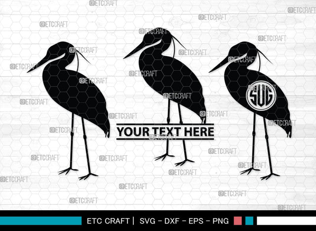 Crane Bird Monogram, Crane Bird Silhouette, Flying Bird SVG, Sitting Bird Svg, Bird Svg, Crane Flying Svg, SB00245 SVG ETC Craft 