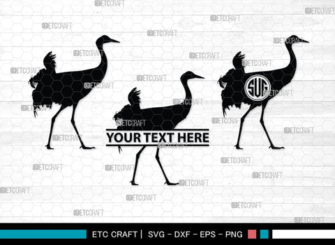 Crane Bird Monogram, Crane Bird Silhouette, Flying Bird SVG, Sitting Bird Svg, Bird Svg, Crane Flying Svg, SB00245 SVG ETC Craft 