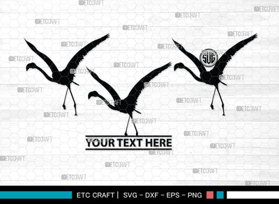 Crane Bird Monogram, Crane Bird Silhouette, Flying Bird SVG, Sitting Bird Svg, Bird Svg, Crane Flying Svg, SB00245 SVG ETC Craft 