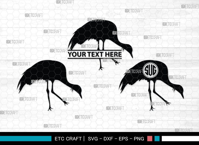 Crane Bird Monogram, Crane Bird Silhouette, Flying Bird SVG, Sitting Bird Svg, Bird Svg, Crane Flying Svg, SB00245 SVG ETC Craft 